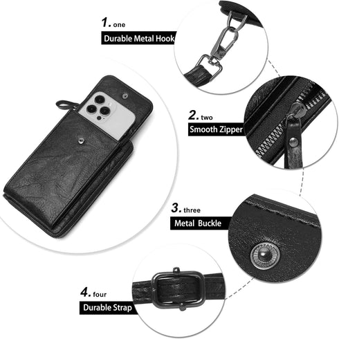OIDERY Small Crossbody Bags for Women Cell Phone Purse Wallet PU Leather Shoulder Handbag Wallet with Credit Card Slots...