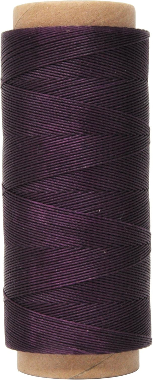 Mandala Crafts Purple Round Waxed Thread for Leather Sewing - 219 Yds 200M 0.45mm Polyester Leather Thread String Waxed Cord for Leatherwork, Bead...