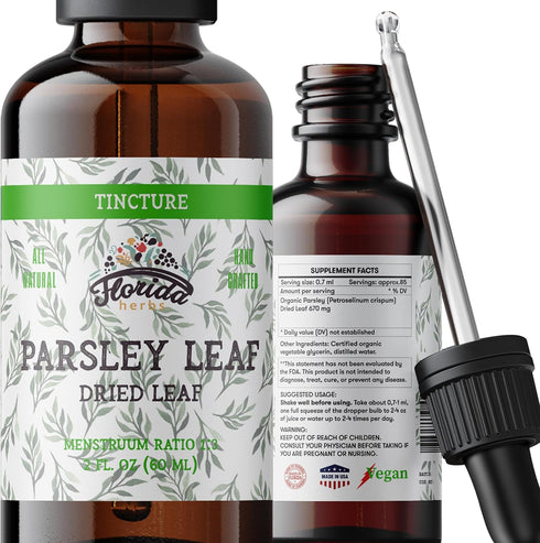 Parsley Leaf Tincture Alcohol-Free Extract, Organic Parsley (Petroselinum crispum) Dried Leaf - Non-GMO in Cold-Pressed Organic Vegetable Glycerin...