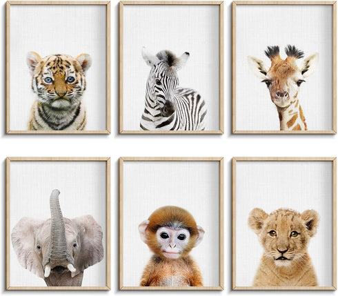 EPHANY Baby Animal Posters and Prints Baby Nursery Decor Pictures Set of 6 (Unframed) Cute Animal Photography Wall Prints for Baby Boys & Girls Ro...