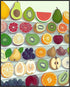 Posterizer 1 pcs-colorful healthy fruits retro drawing style design poster 2-Kitchen & Bar Art-Retro Art- Art for Cafe, Restaurant, Coffee Bar - u...