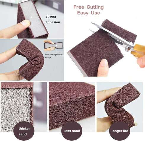 5 Pack Nano Carborundum Sponge, Emery Sponge Brush Eraser Scrub, Kitchen Magic Cleaning Sponge for Removing Rust Cleaning Pots and Pans, 2022 New ...