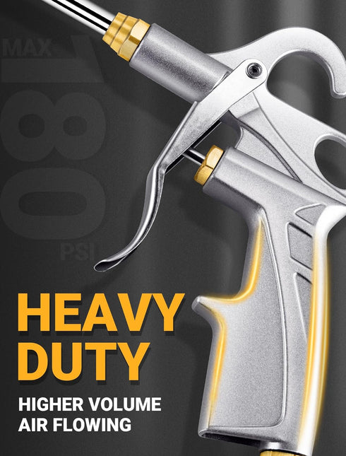 Heavy Duty Air Blow Gun Air Nozzle Blow Gun, Air Blower for Compressor with Bigger Pipe & Extended Nozzle, Pneumatic Air Compressor Accessories To...