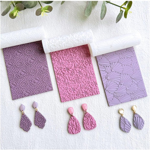 KEOKER Polymer Clay Texture Roller, Polymer Clay Roller for Making Earrings, Like Polymer Clay Texture Sheets, Great Work with Polymer Clay Cutter...