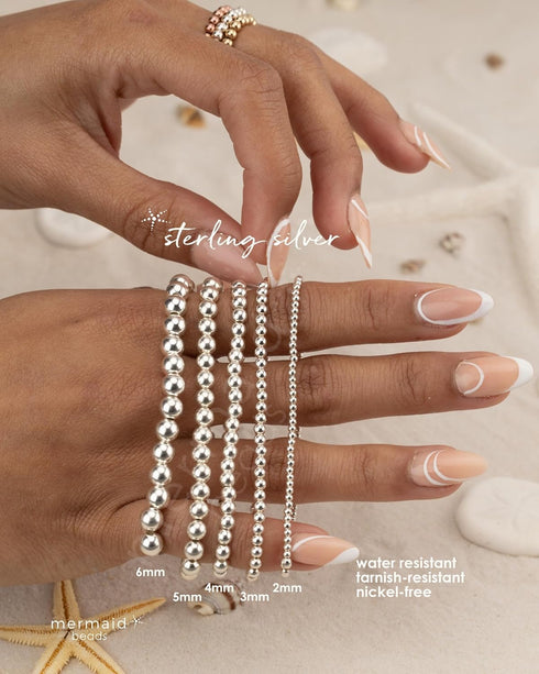 DEARMAY 5Pcs Gold/Silver Bead Ankle Bracelets for Women 14K Gold Beaded Anklets for Women Pack Stackable Link Anklets Set Layered Cute Summer Beac...