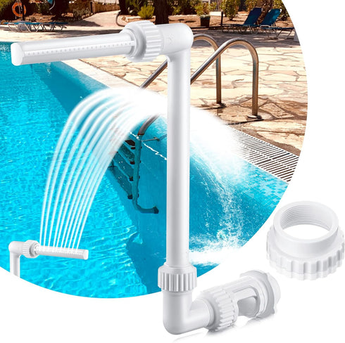 Pool Fountains for Above and Inground Pools Dual Spray Pool Waterfall Fountain Adjustable Waterfall Pool Sprinkler Fountain with Adapter Pool for ...