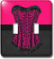 3dRose lsp_58704_2 Cheetah Print Corset Fishnet Double Toggle Switch, Black/Pink...