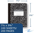 ROARING SPRING Hard Cover Composition Book, 9 3/4" x 7 1/2", College Ruled, 100 sheets, Black Marble Cover (77264)...