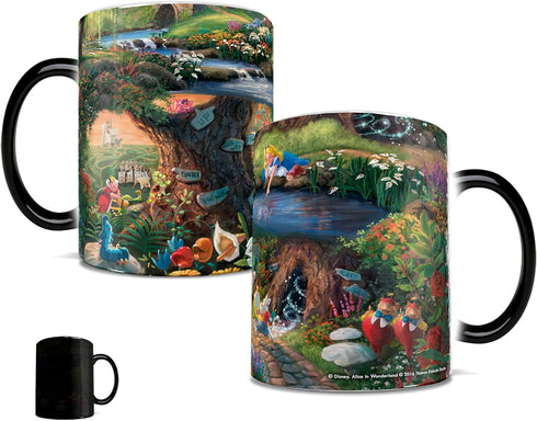 Morphing Mugs Disney - Alice in Wonderland - Thomas Kinkade - One 11 oz Color Changing Heat Sensitive Ceramic Mug – Image Revealed When HOT Liquid...