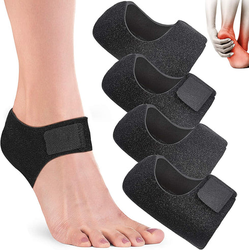 4 Pieces Heel Cushions Protectors Plantar Fasciitis Heel Pads Heel Cushion Inserts Heel Cups Adjustable Breathable Heel Support for Cracked, Dry, ...