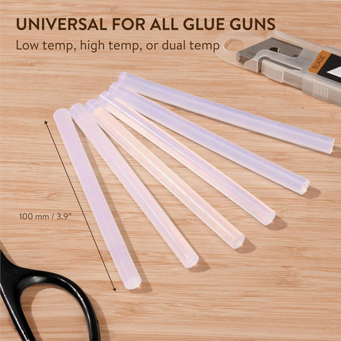 H&S Hot Glue Sticks for Glue Gun - 50 pcs - 7mm x 100mm Resin EVA Hot Melt Stick - Clear Adhesive for Arts & Crafts...