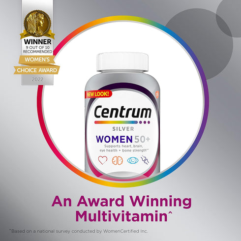 Centrum Silver Women's Multivitamin for Women 50 Plus, Multivitamin/Multimineral Supplement with Vitamin D3, B Vitamins, Non-GMO Ingredients, Supp...