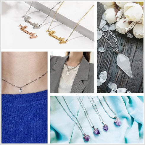 KISSITTY 32.8 Feet/ 10 Meters Hypoallergenic Stainless Steel Unwelded Cross Chains 4x3x0.8mm Oval Link Cable Necklace Chains with Spool for DIY Je...