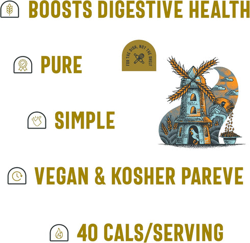 High Fiber Wheat Bran | All-Natural for Baking, Toasting, Cereals, Smoothies, Muffins & Cookies | Vegan, Kosher | 8.8oz...