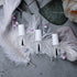 6PCS Empty Nail Polish Bottles with Brush White Cap, 10ML Empty Clear Glass Refillable Nail Fingernail Polish Bottles Circle with mixing beads & F...