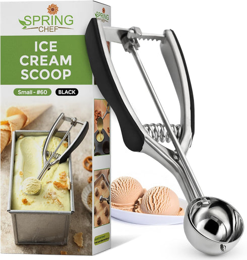 Spring Chef Small 1 Tablespoon Stainless Steel Cookie Scoop for Baking - Multifunctional #60 Cookie Dough Scoop with Trigger Release - Kitchen Sco...