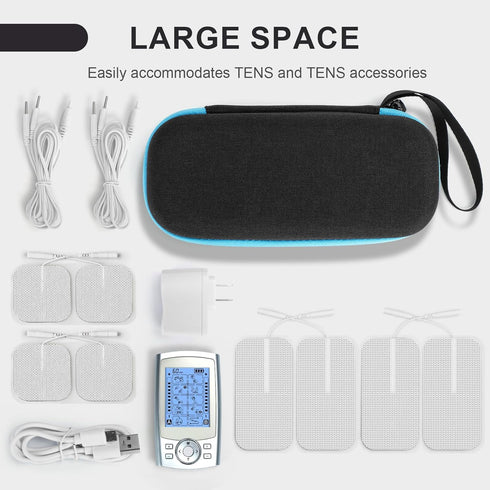 Hard Travel Case for TENS Unit and Electrode Pads,Portable Carrying Case Compatible with TENS Devices and Accessories,Shockproof and Waterproof (C...