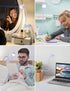 Clip on Lamp USB Reading Light, 3 Color Modes, 10 Brightness Dimmable, Flexible Gooseneck Desk Lamp with Clamp, Eye Care Clip on Light for Bed Hea...