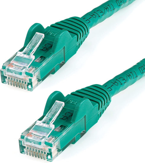 StarTech.com 20ft CAT6 Ethernet Cable - Green CAT 6 Gigabit Ethernet Wire -650MHz 100W PoE RJ45 UTP Network/Patch Cord Snagless w/Strain Relief Fl...
