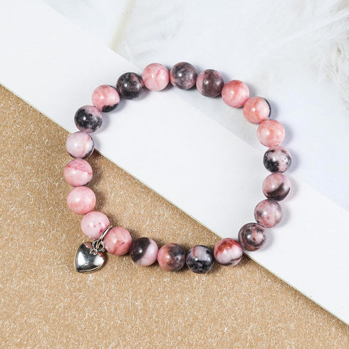 COLORFUL BLING Natural Healing Stone You’re Awesome Heart Beaded Strand Adjustable Bracelet with Meaningful Card Inspirational for Women Jewelry G...