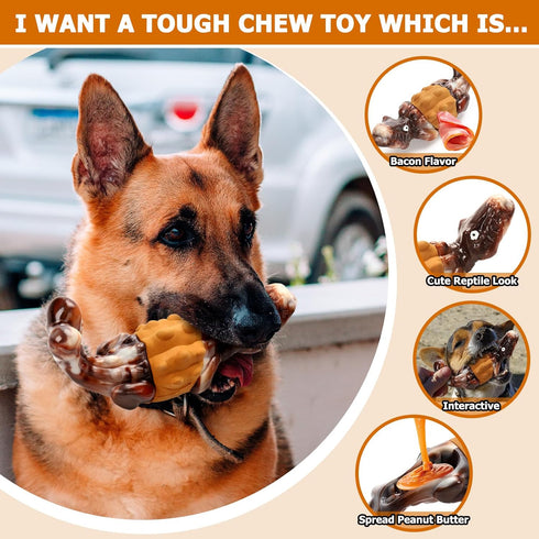 Dog Chew Toys for Aggressive Chewers Large/Medium Breed, Super Chewer Dog Toys, Indestructible Dog Toys, Interactive Dog Toys, Tough Dog Toys to K...