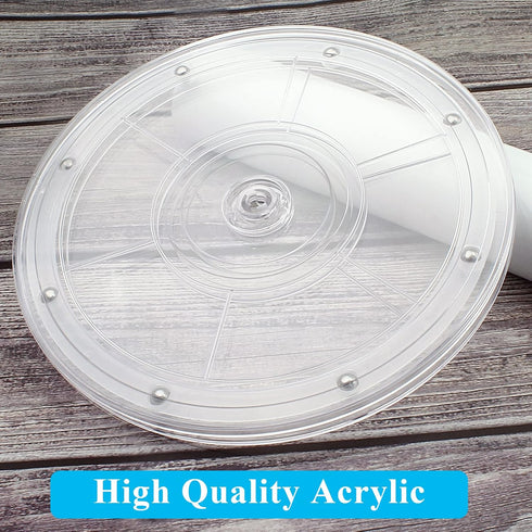 Jersvims 2Pcs 4 Inch Acrylic Turntable Platter, Transparent Turntable Organizer Round Rotating Plate for Kitchen Pantry Cabinet Desk Rack Spice Ca...