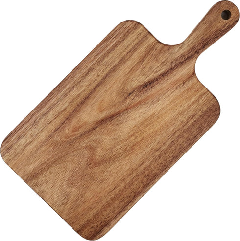 Acacia Wood Cutting Board with Handle 13.7''X7'' / Charcuterie Board/Serving Board/Cheese, Bread, Vegetables & Fruits Serving Board (Rectangular)...