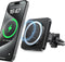 Magnetic Car Mount Charger (HaloLock), 15W Magnetic Wireless Car Charger, Air Vent/Dashboard Phone Holder Mount for iPhone 15/14/13/12, Fast Charg...