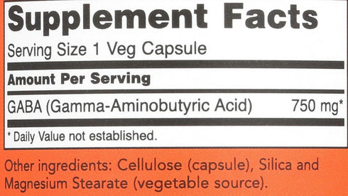 NOW Supplements, GABA (Gamma-Aminobutyric Acid) 750mg, Neurotransmitter Support*, 100 Veg Capsules...