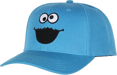 Sesame Street Cookie Monster Mens' Snapback Hat Adult Precurve Adjustable Cap | Perfect for Everyday Wear Blue...