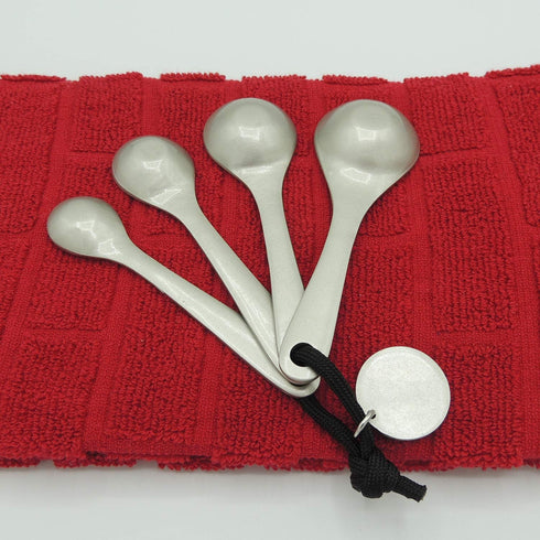 Amazing Woman Measuring Spoon Set, Decorative Gifts and Kitchen Accessories, 4 Spoons, Engraved Pewter and Silver Enamel, By Abbey & CA Gift...