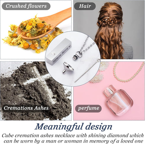 Urn Necklace for Ashes for Men and Women Cremation Jewelry for Ashes Stainless Steel Small Keepsake Pendant for Human Ashes...