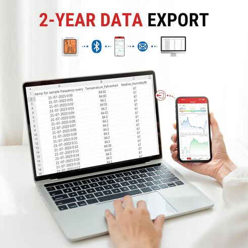 ThermoPro Hygrometer Thermometer for House TP350, Bluetooth Room Indoor Greenhouse Thermometer Monitor Up to 260FT, Backlit Humidity Meter Tempera...