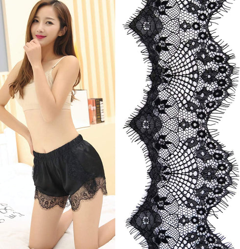 Onwon 4 inches Width Floral Pattern Embroidery Lace Trim Inelastic Eyelet Fabric for Sewing Curtain Tablecloth Slipcover Bridal DIY Clothing Decor...