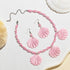 Pink Seashell Necklace Earrings Set Girls Costume Dress Up Accessories Jewelry for Girls Women...