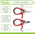 7Penn Garden Pruning Shears - 2pc Straight and Curved Sharp Blade Gardening Hand Tools with Red Ergonomic Grip Handles...