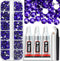 B7000 Clear Glue with 4000PCS Purple Violet Rhinestones for Crafts Clothing Fabric Shoes, Glue Fix Flatback Gems for Nails Face Jewelry, Mixed 5 S...