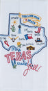 3 Texas Themed Decorative Cotton Kitchen Towels Set with White, Blue and Red Print | 2 Flour Sack and 1 Terry Towel for Dish and Hand Drying | By ...