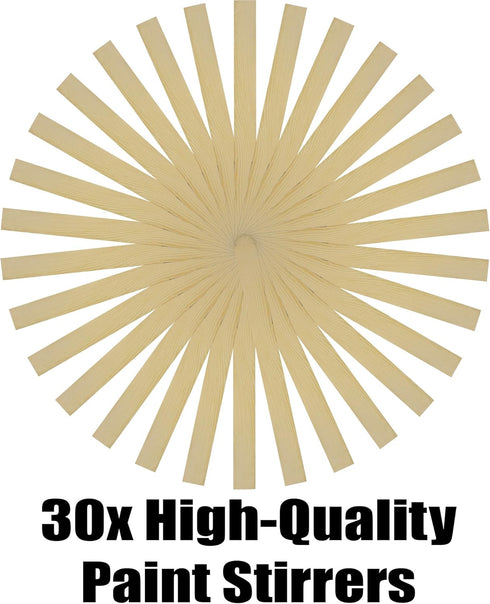 Pro Project Supplys Pro-Grade 12" Paint Stir Sticks 30 Pack. Splinter-Free, Sanded Wood Mixer is Great for Mixing Gallon Pails of Glue, Epoxy & Bo...
