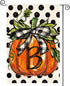 AVOIN colorlife Fall Monogram Letter B Garden Flag Polka Dot Pumpkin 12x18 Inch Double Sided Outside, Small Burlap Family Last Name Initial Yard D...