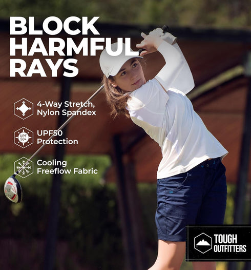Tough Outdoors Sun Protection Sleeves - UV Arm Sleeves for Men and Women - Golf Cooling Arm Sleeves - Baseball Sun Sleeves...