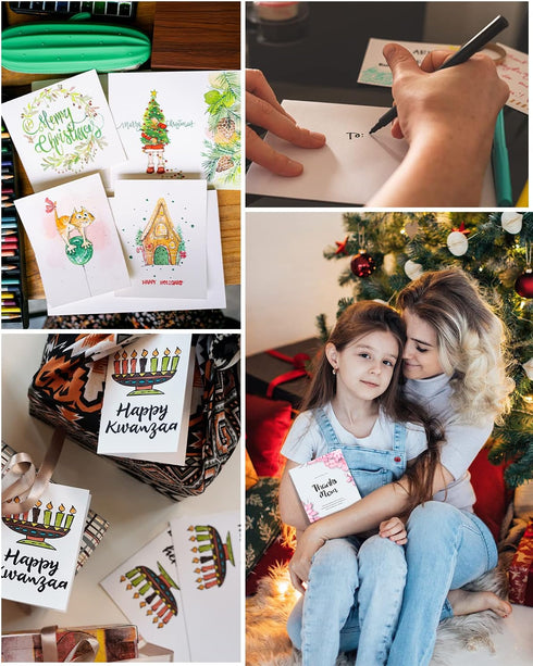 Blank-Cards-and-Envelopes 60 Pack - 5 x 7 Folded Cardstock with A7 White Envelopes-for-Invitation, Heavyweight Blank-Note-Cards-and-Envelopes Self...