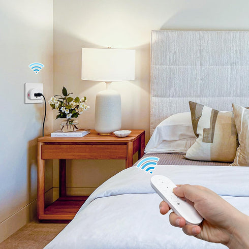 SURNICE Mini Remote Control Outlet Plug, 10A Wireless Light Switch Plug for Household Appliances, Up to 130 FT Long Range, 5 Outlets + 2 Remotes.....