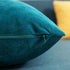 DEZENE Throw Pillow Cases 18x18 Teal: 2 Pack Cozy Soft Velvet Square Decorative Pillow Covers for Farmhouse Home Decor...