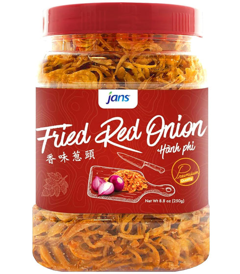 Fried Onions Crispy Topping by Jans | Crispy Fried Red Onion | Fried Onions for Biryana and More | Garnishing, Seasoning, Topping 8 oz...