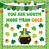 72Pcs St. Patrick's Day Bulletin Board Decor Set Shamrock Clover Gold Coin Cut-Outs with Glue Points Bulletin Board Stickers for Irish Holiday Sch...