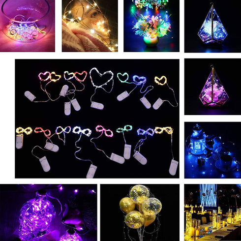 VOOKRY 8 Pack 30 LED Fairy Lights Battery Operated-10 ft Mini Copper Wire String Lights Firefly Starry Moon Lights for DIY Crafts Wedding Party Ta...