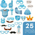 LASLU It's A Boy Baby Shower Party Photo Booth Props Kits on Sticks Set of 25pcs...
