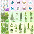 Nuanchu 223 Pcs Real Dried Pressed Flowers for Crafts Natural Dried Leaves and Butterfly Stickers Set Colorful Daisy Flowers and Adhesive Butterfl...