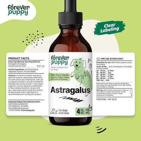 Astragalus Root for Dogs - Immune Support for Dogs w/Astragalus Root - Pet Supplements for Immunity w/Astragalus Liquid Extract - Herbal Dog Immun...